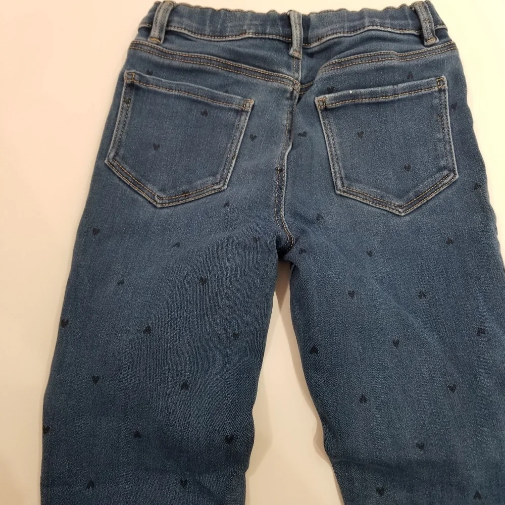 OshKosh B'gosh Blue Polka Dot Denim Jeans little girl size 7 (C14)